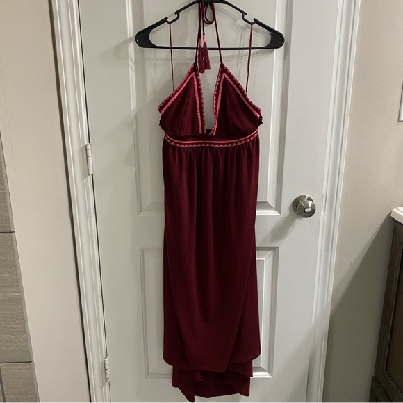NWOT Express high low boho embroidered halter maxi dress - Picture 11 of 14